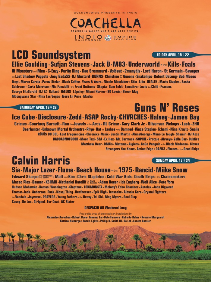 Concierto de Guns N' Roses en Indio, California, Estados Unidos, Sábado, 16 de abril de 2016